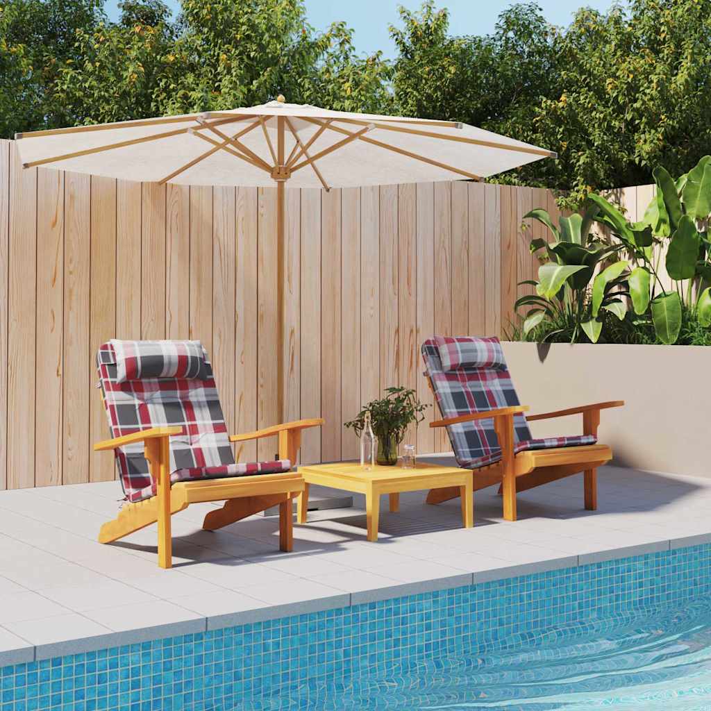 Jastučići za stolice 2 pcs Crveno karo 58 x 77 x 4,5 cm