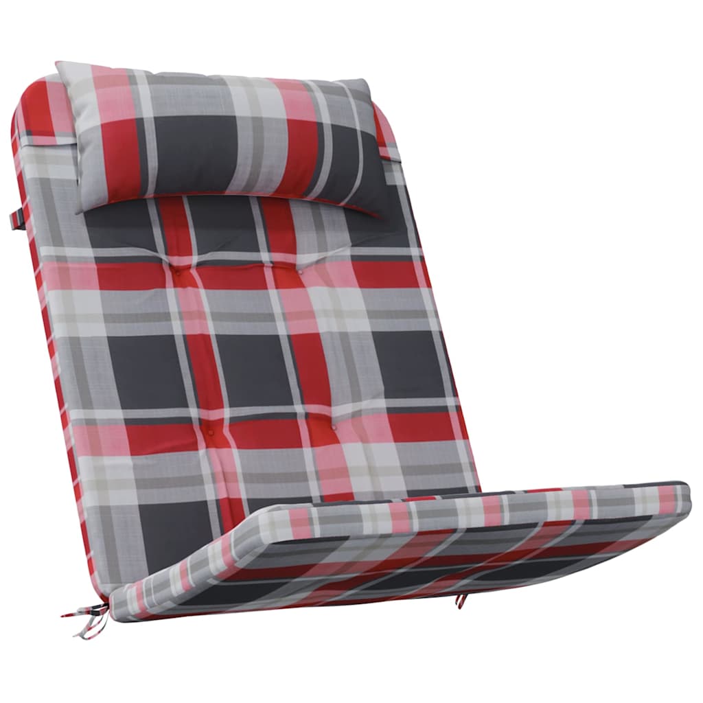 Jastučići za stolice 2 pcs Crveno karo 58 x 77 x 4,5 cm