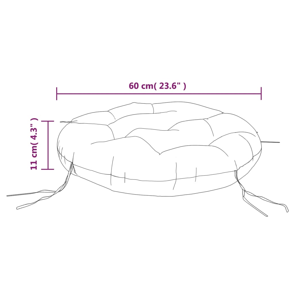 Okrugli jastuk krem Ø 60 x 11 cm od tkanine Oxford