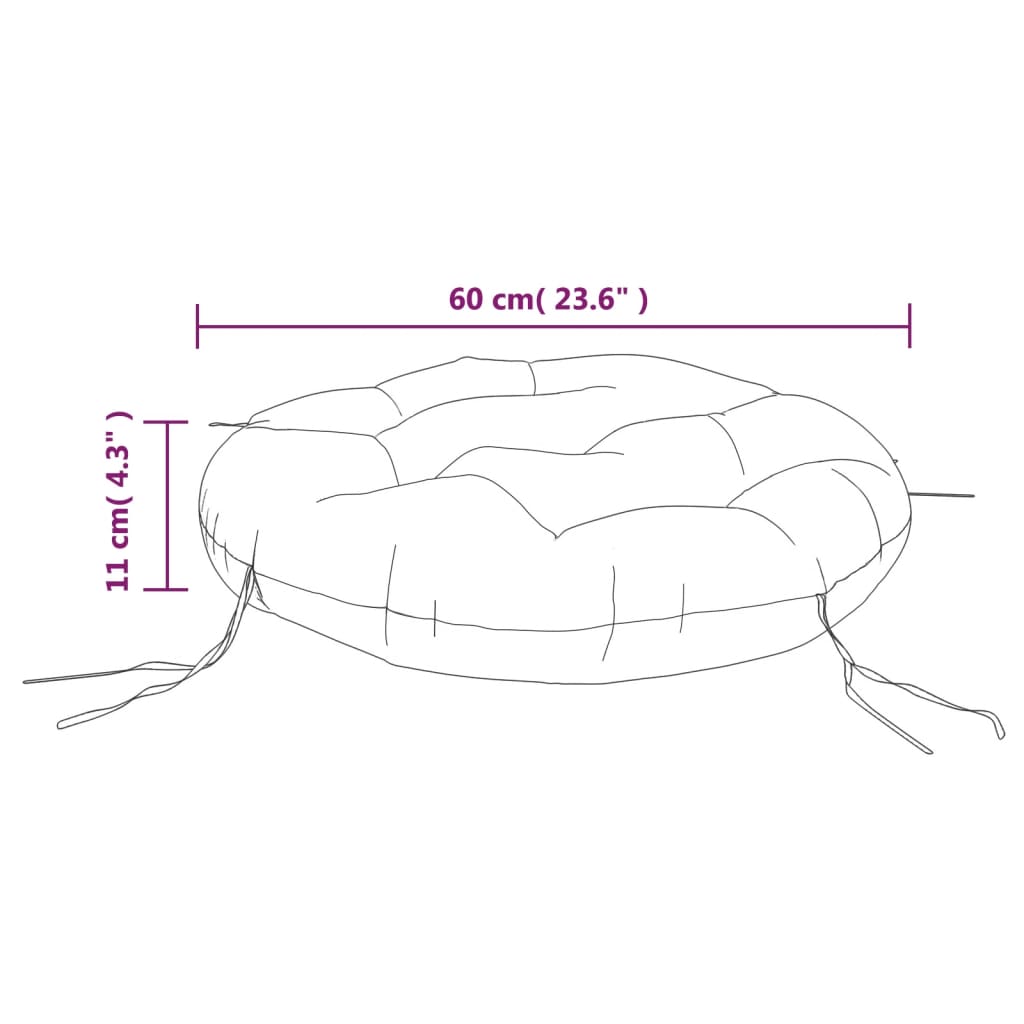Okrugli jastuk crni karo uzorak Ø 60 x 11 cm Oxford tkanina