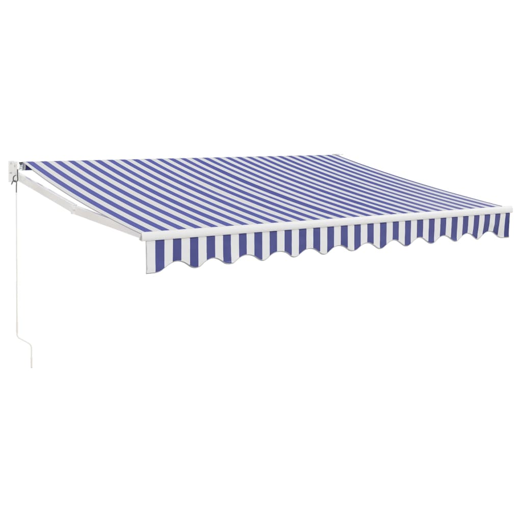 Tenda na uvlačenje plavo-bijela 3,5 x 2,5 m tkanina i aluminij