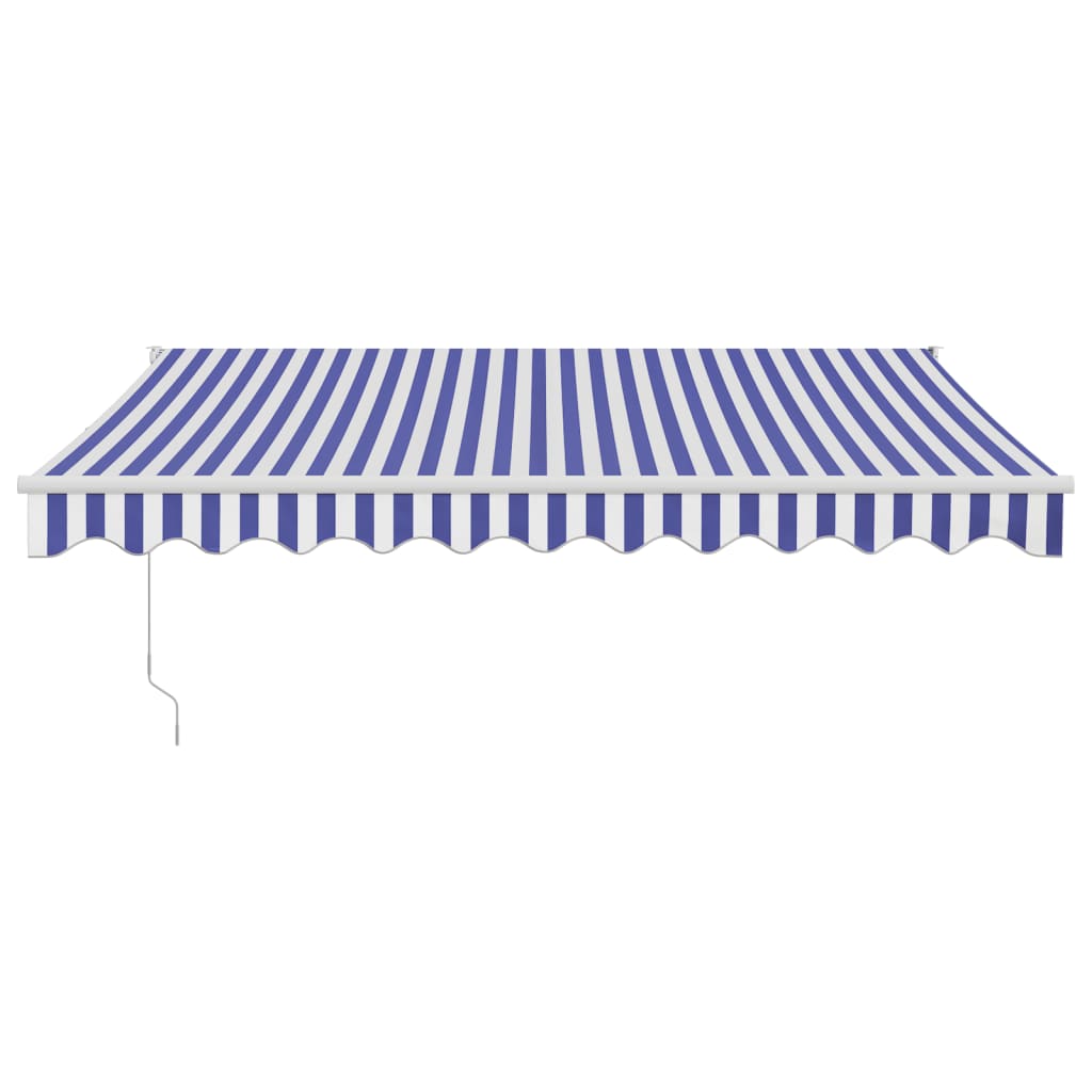 Tenda na uvlačenje plavo-bijela 3,5 x 2,5 m tkanina i aluminij