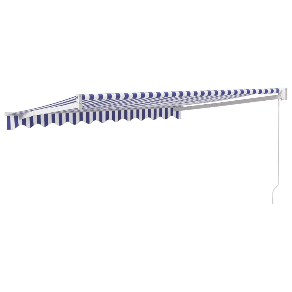 Tenda na uvlačenje plavo-bijela 3,5 x 2,5 m tkanina i aluminij