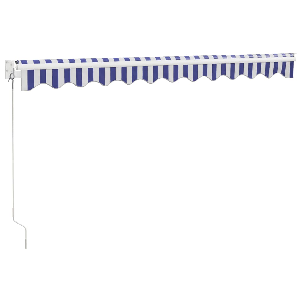 Tenda na uvlačenje plavo-bijela 3,5 x 2,5 m tkanina i aluminij