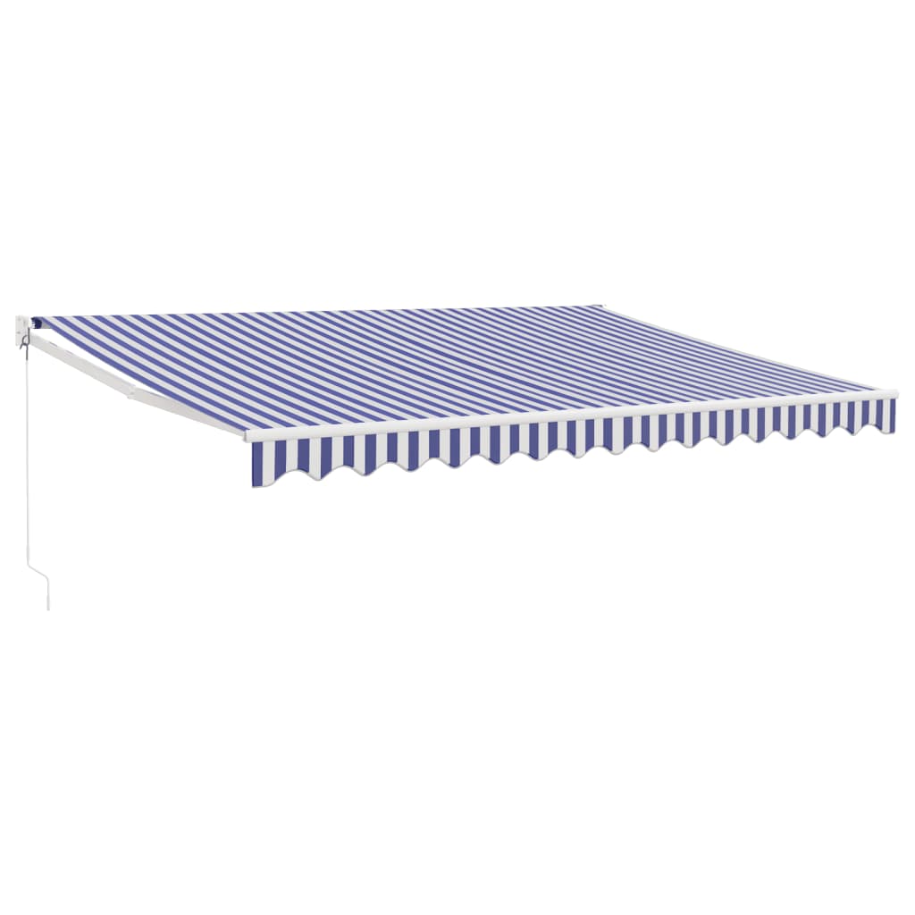 Tenda na uvlačenje plavo-bijela 4 x 3 m od tkanine i aluminija