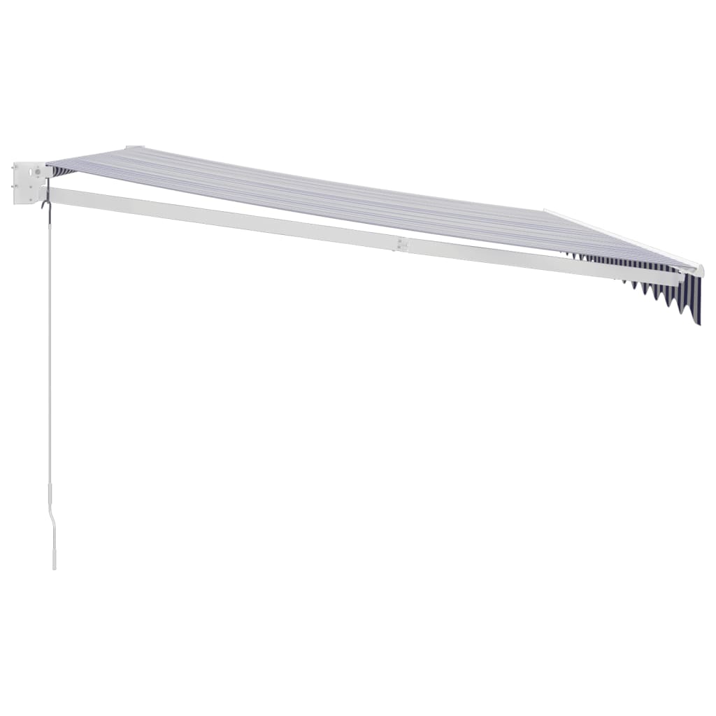 Tenda na uvlačenje plavo-bijela 4 x 3 m od tkanine i aluminija