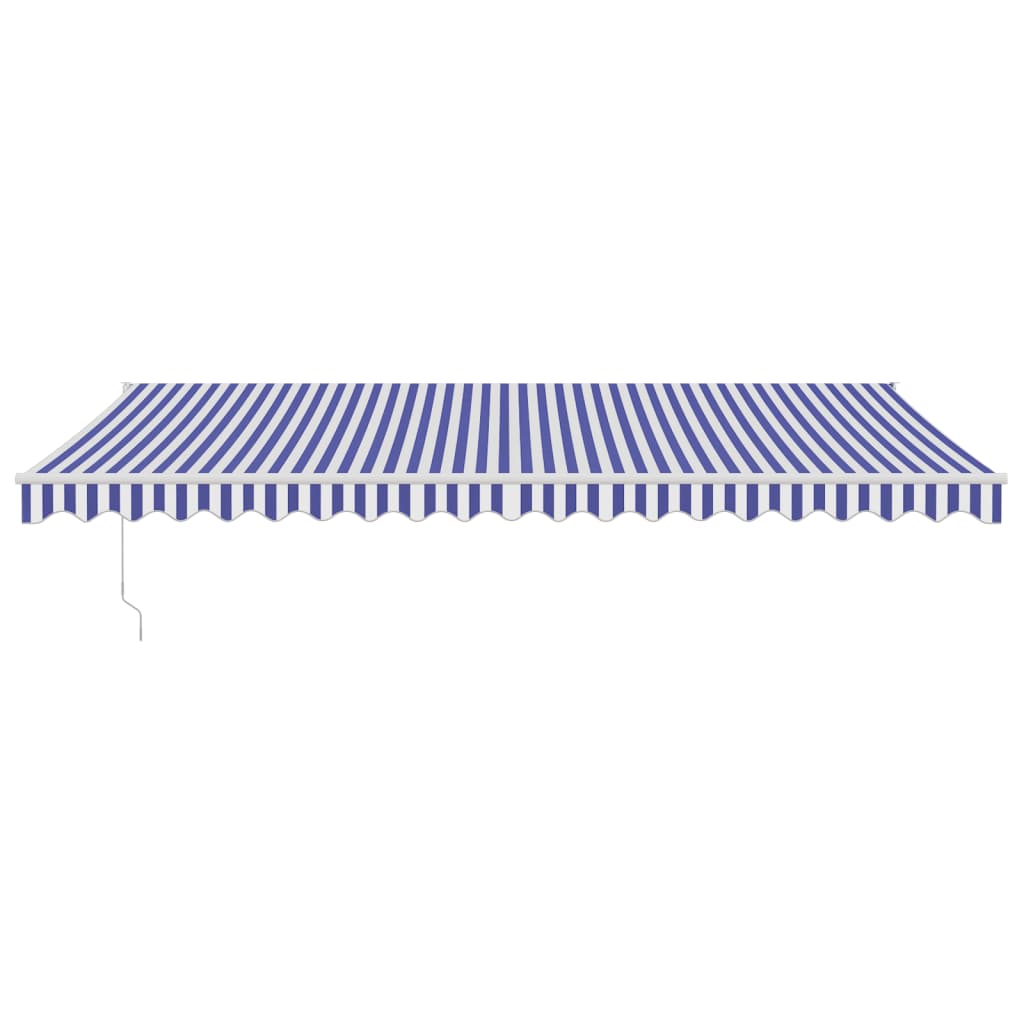 Tenda na uvlačenje plavo-bijela 5 x 3 m od tkanine i aluminija