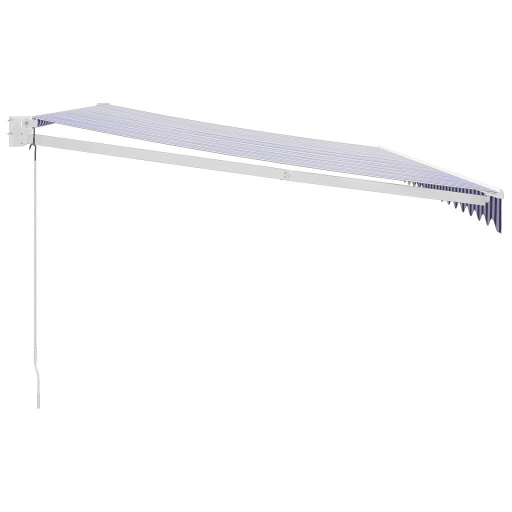 Tenda na uvlačenje plavo-bijela 5 x 3 m od tkanine i aluminija