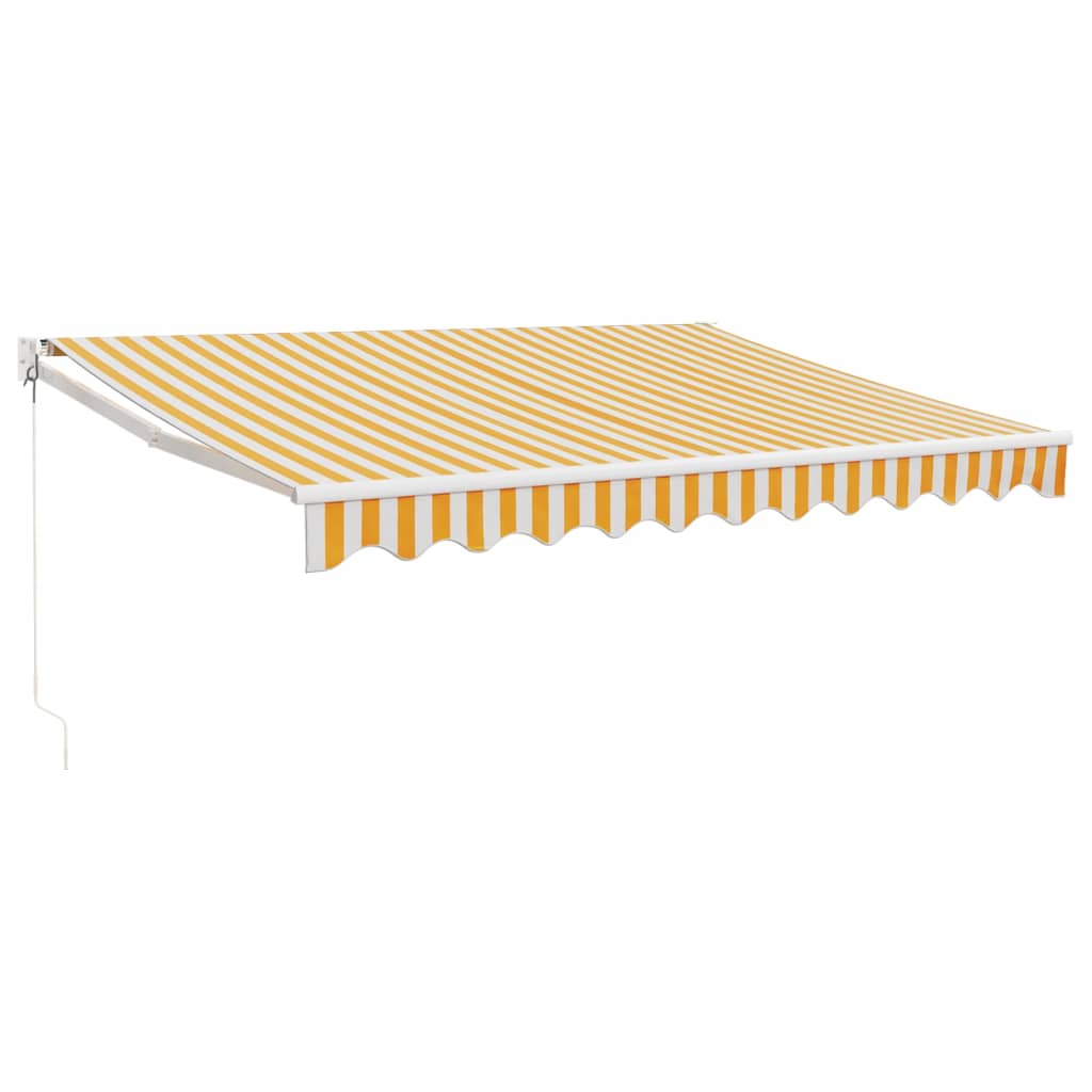 Tenda na uvlačenje žuto-bijela 3 x 2,5 m od tkanine i aluminija