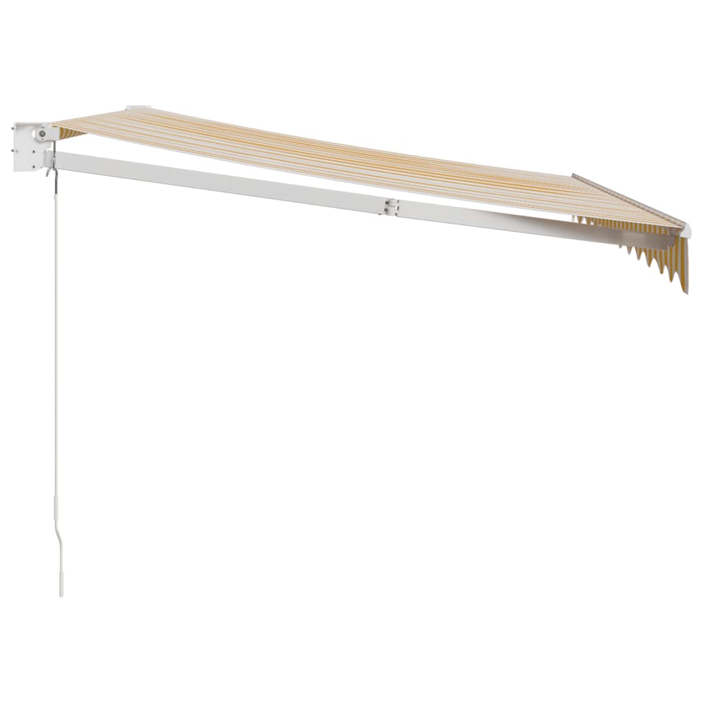 Tenda na uvlačenje žuto-bijela 3,5 x 2,5 m tkanina i aluminij