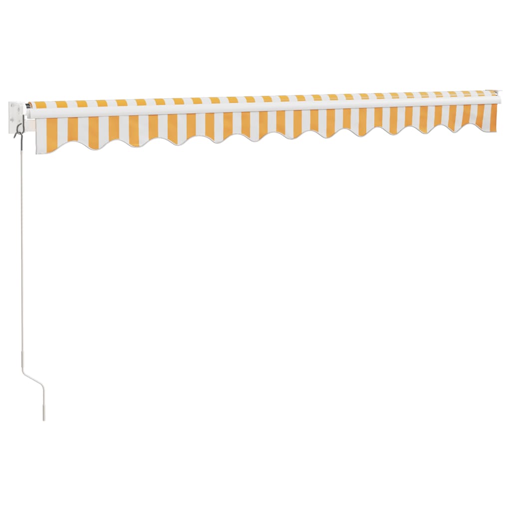Tenda na uvlačenje žuto-bijela 3,5 x 2,5 m tkanina i aluminij