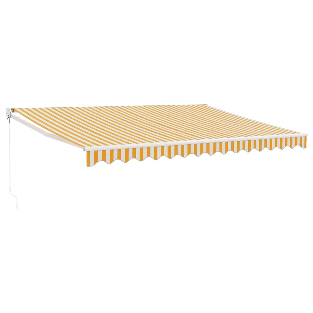 Tenda na uvlačenje žuto-bijela 4 x 3 m od tkanine i aluminija
