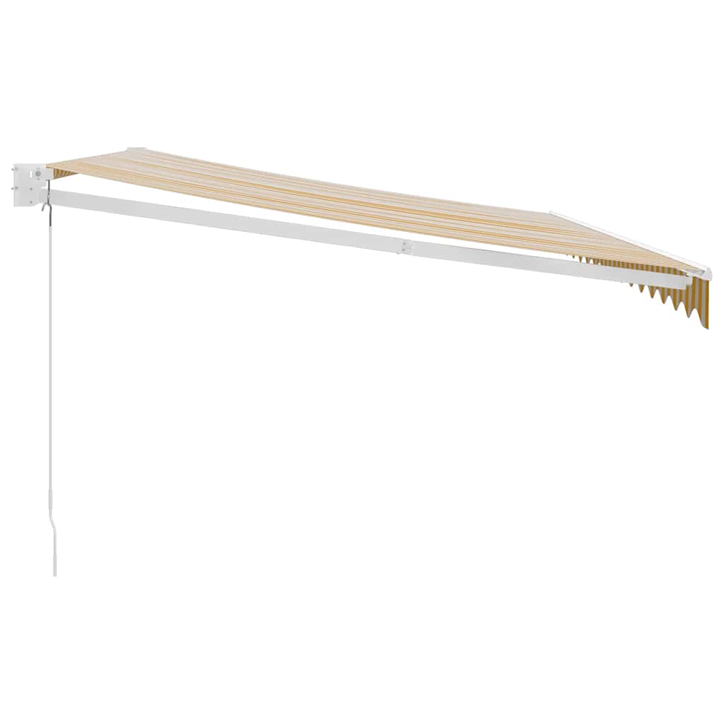Tenda na uvlačenje žuto-bijela 4 x 3 m od tkanine i aluminija