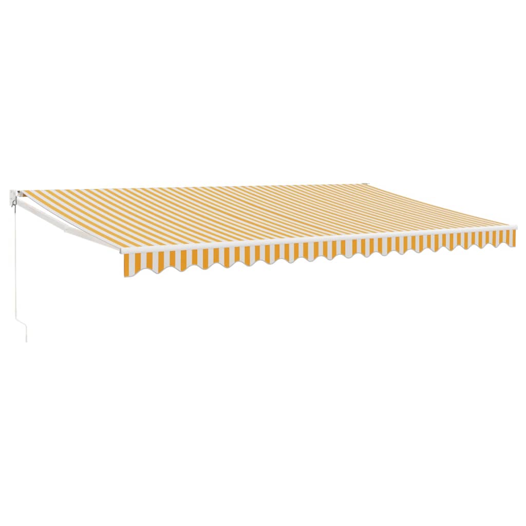 Tenda na uvlačenje žuto-bijela 5 x 3 m od tkanine i aluminija