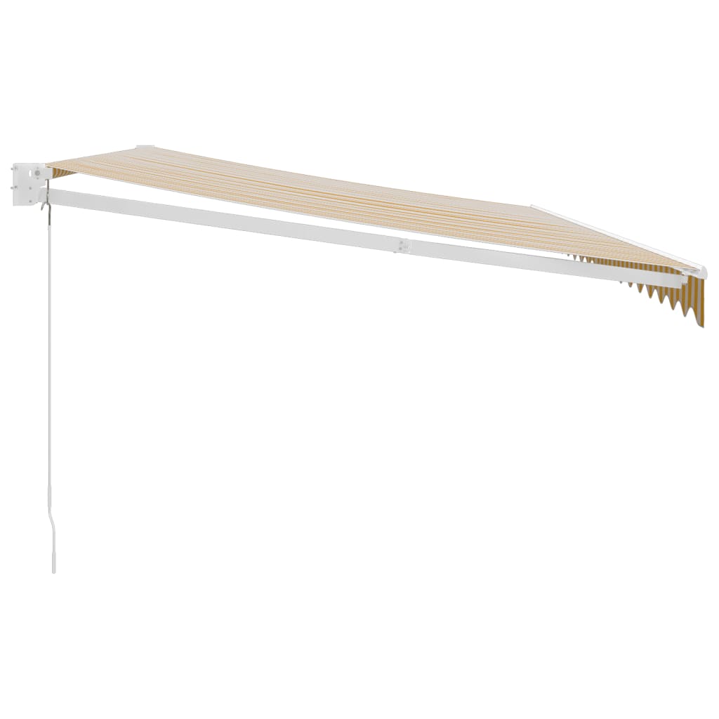 Tenda na uvlačenje žuto-bijela 5 x 3 m od tkanine i aluminija