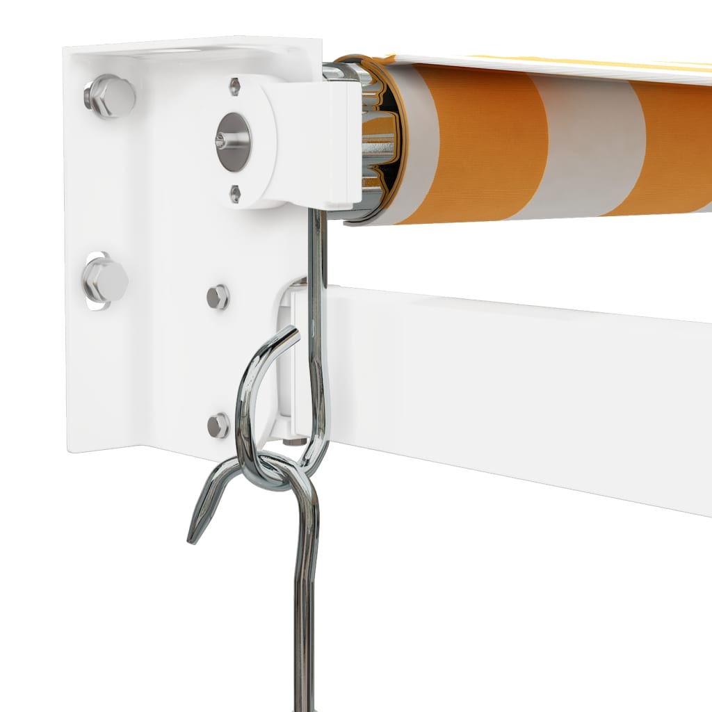 Tenda na uvlačenje žuto-bijela 5 x 3 m od tkanine i aluminija