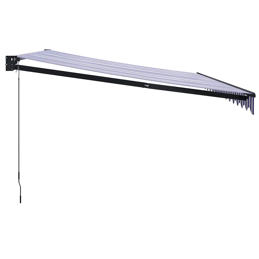 Tenda na uvlačenje plavo-bijela 4 x 3 m od tkanine i aluminija