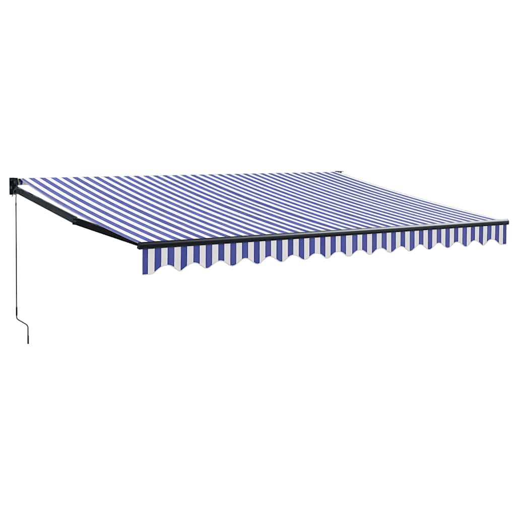 Tenda na uvlačenje plavo-bijela 4,5x3 m od tkanine i aluminija