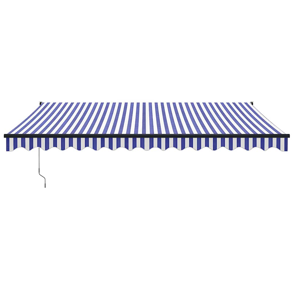 Tenda na uvlačenje plavo-bijela 4,5x3 m od tkanine i aluminija