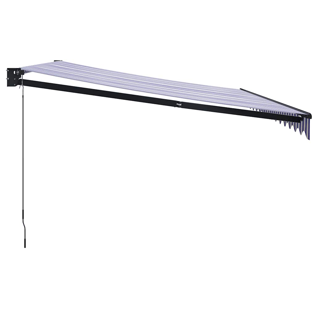 Tenda na uvlačenje plavo-bijela 4,5x3 m od tkanine i aluminija