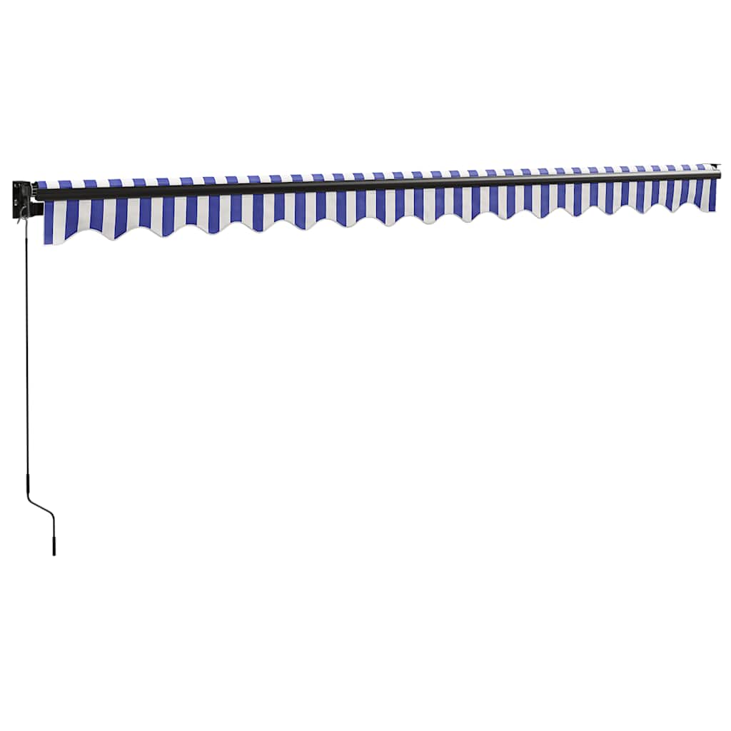 Tenda na uvlačenje plavo-bijela 4,5x3 m od tkanine i aluminija