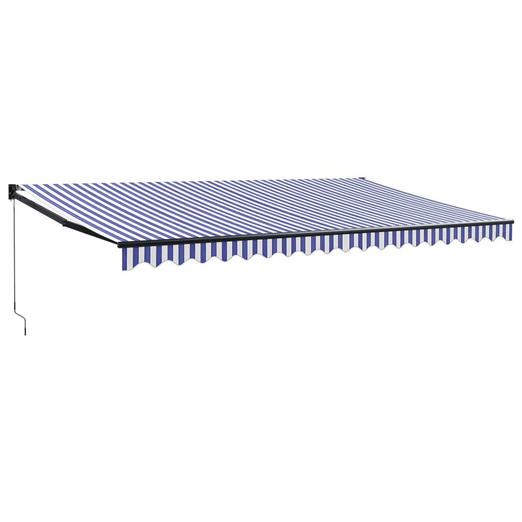 Tenda na uvlačenje plavo-bijela 5 x 3 m od tkanine i aluminija