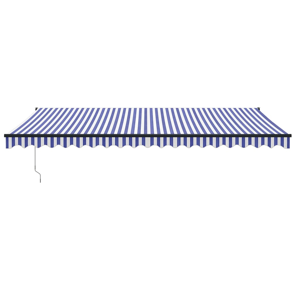 Tenda na uvlačenje plavo-bijela 5 x 3 m od tkanine i aluminija