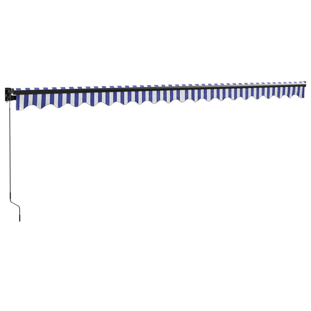 Tenda na uvlačenje plavo-bijela 5 x 3 m od tkanine i aluminija