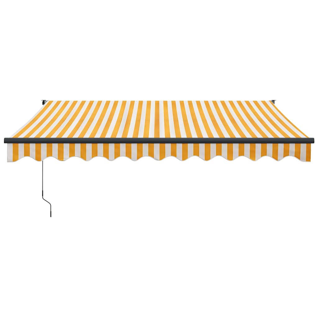 Tenda na uvlačenje žuto-bijela 3 x 2,5 m od tkanine i aluminija