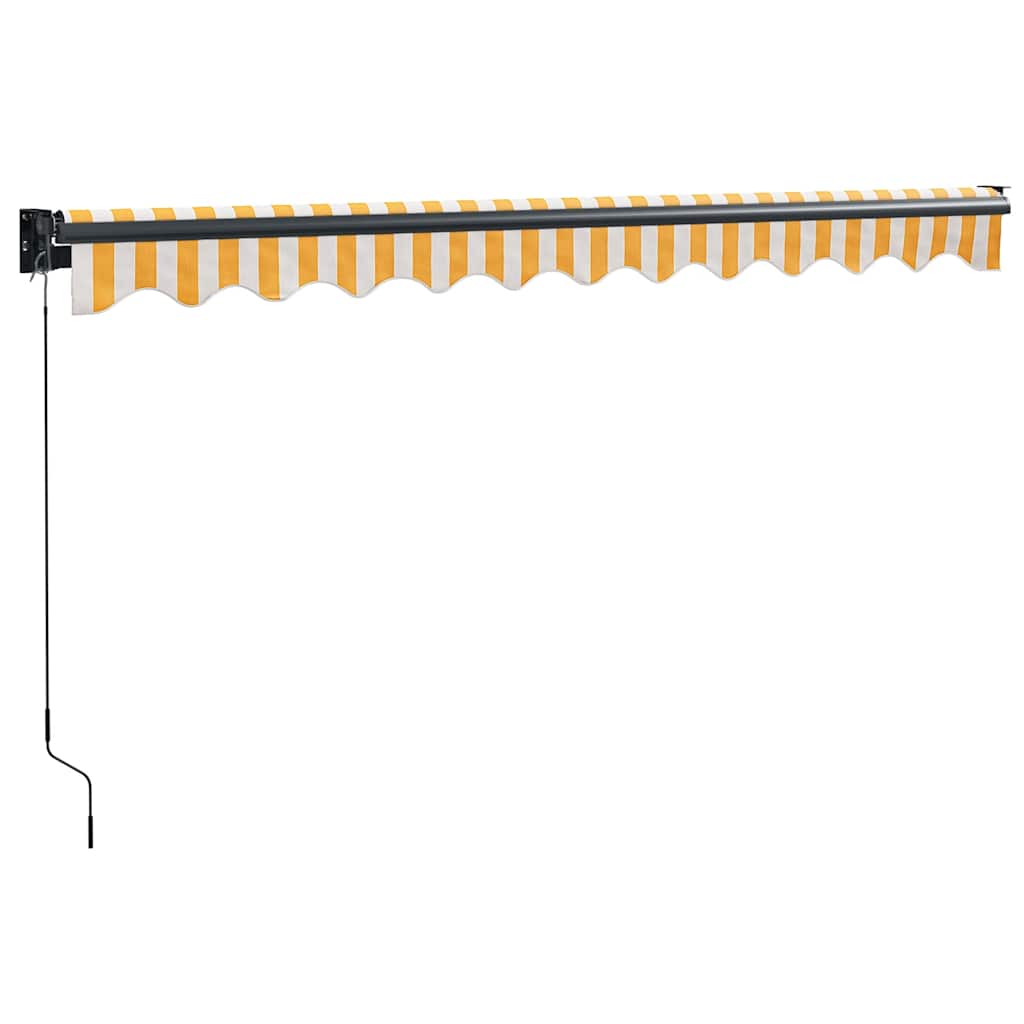 Tenda na uvlačenje žuto-bijela 3 x 2,5 m od tkanine i aluminija