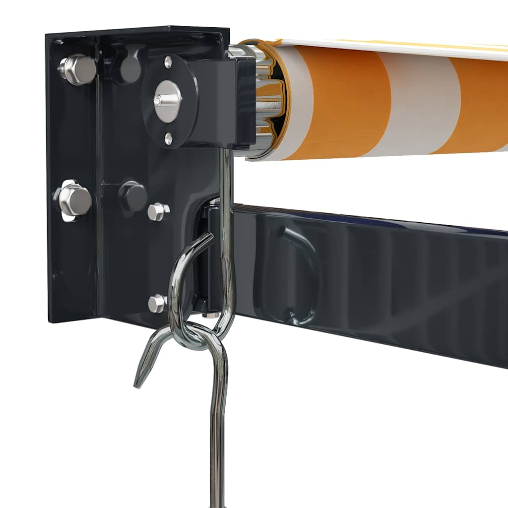 Tenda na uvlačenje žuto-bijela 3 x 2,5 m od tkanine i aluminija