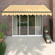 Tenda na uvlačenje žuto-bijela 3,5 x 2,5 m tkanina i aluminij