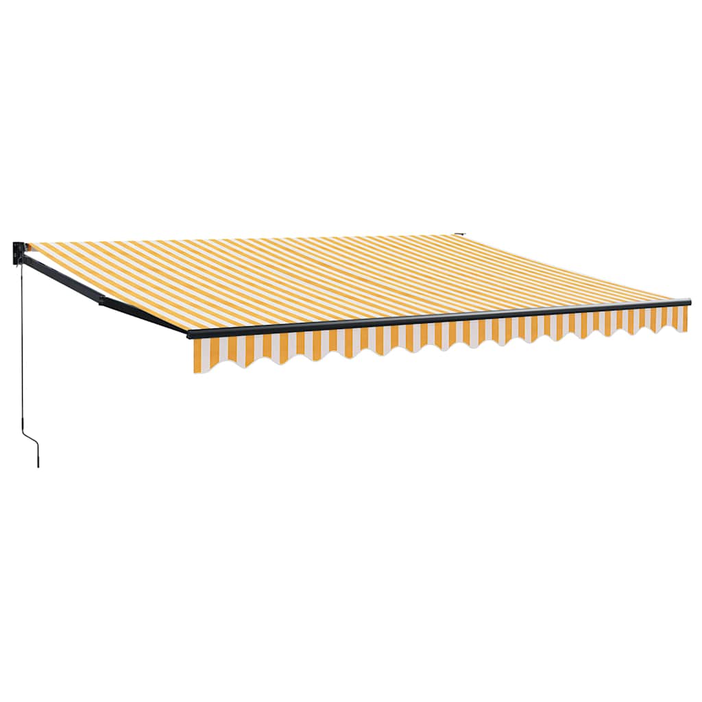 Tenda na uvlačenje žuto-bijela 4 x 3 m od tkanine i aluminija