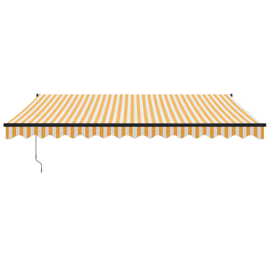 Tenda na uvlačenje žuto-bijela 4,5x3 m od tkanine i aluminija