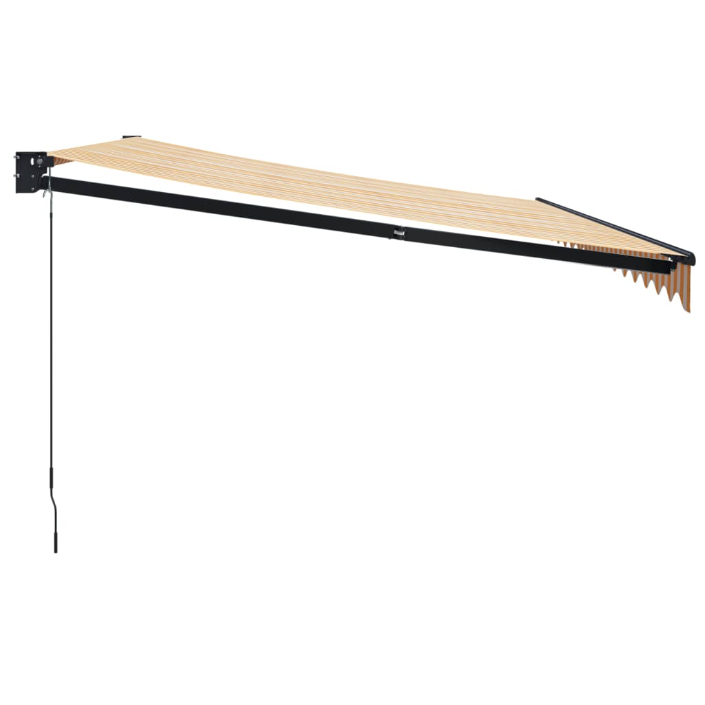 Tenda na uvlačenje žuto-bijela 4,5x3 m od tkanine i aluminija
