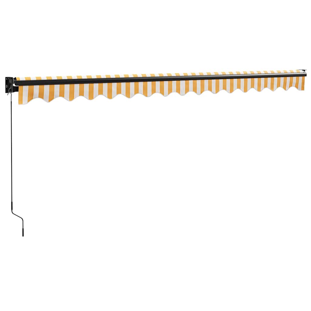 Tenda na uvlačenje žuto-bijela 4,5x3 m od tkanine i aluminija