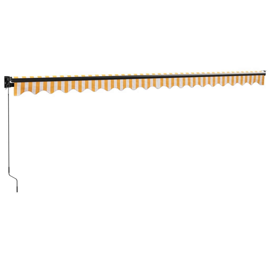 Tenda na uvlačenje žuto-bijela 5 x 3 m od tkanine i aluminija
