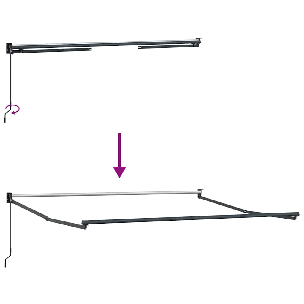 Tenda na uvlačenje narančasto-smeđa 3,5x2,5 m tkanina/aluminij