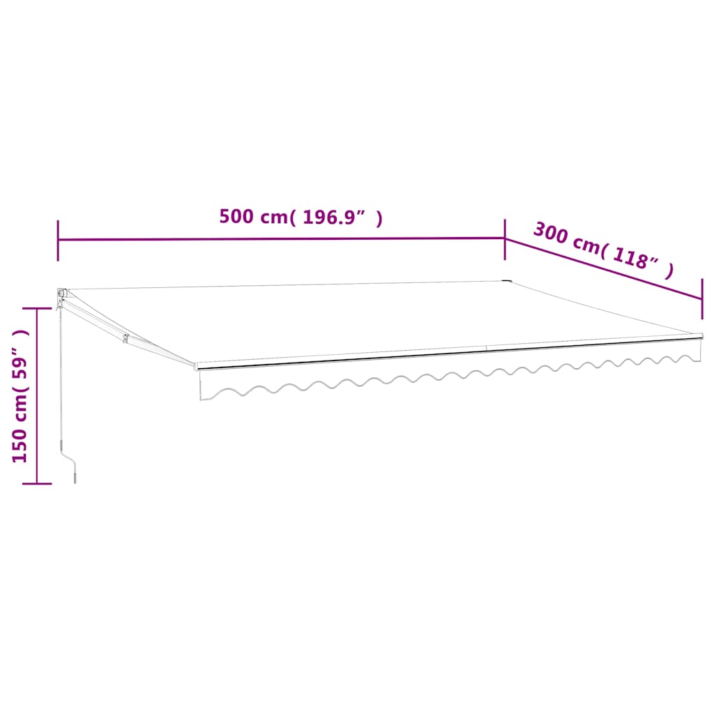 Automatska tenda na uvlačenje krem 5 x 3 m