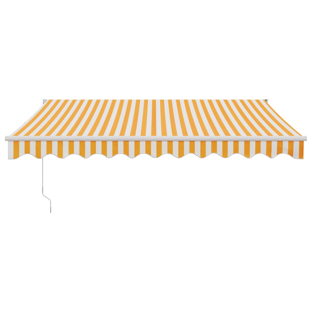Automatska tenda na uvlačenje žuto-bijela 3,5 x 2,5 m