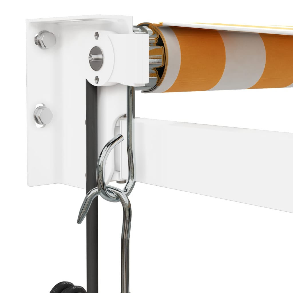 Automatska tenda na uvlačenje žuto-bijela 3,5 x 2,5 m