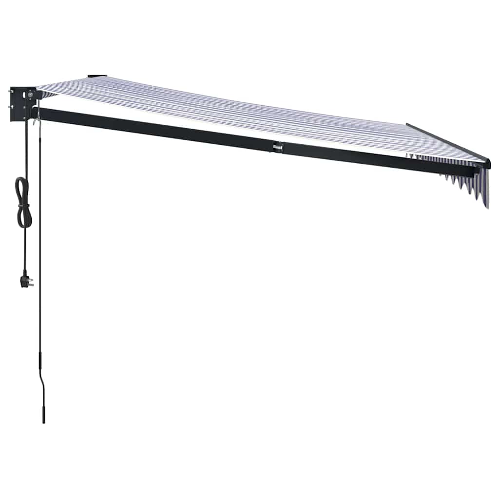 Automatska tenda na uvlačenje plavo-bijela 3,5 x 2,5 m