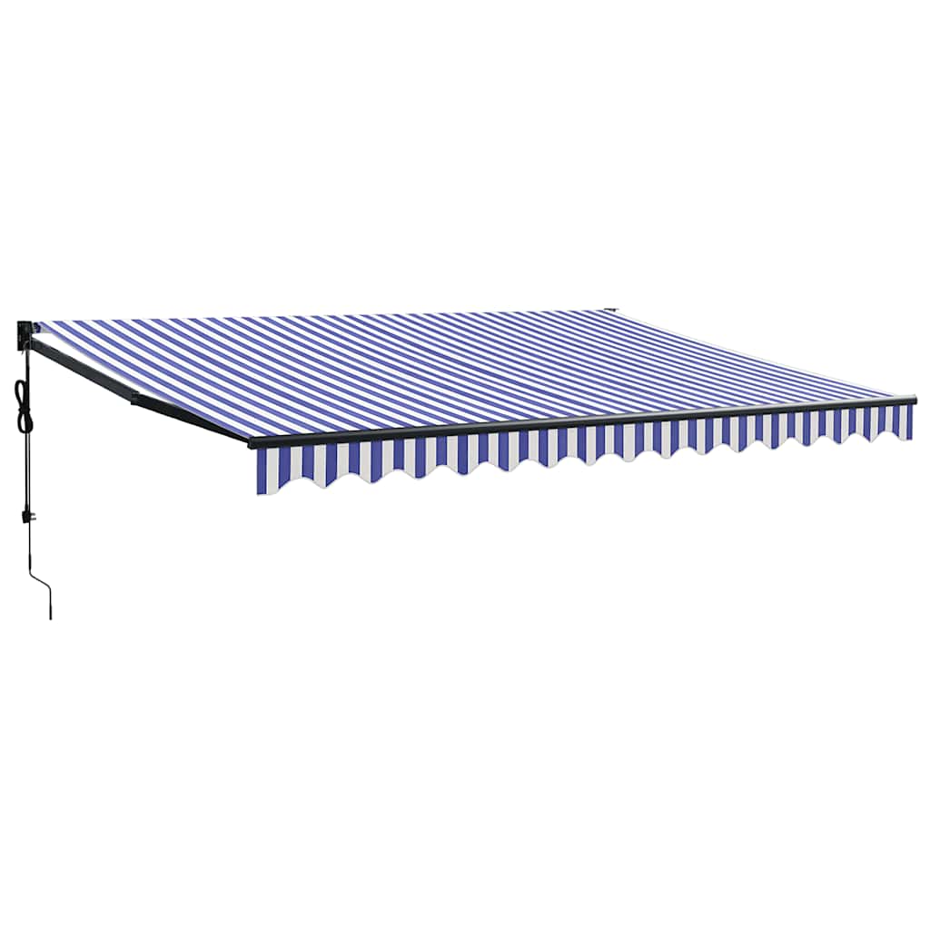 Automatska tenda na uvlačenje plavo-bijela 4 x 3 m