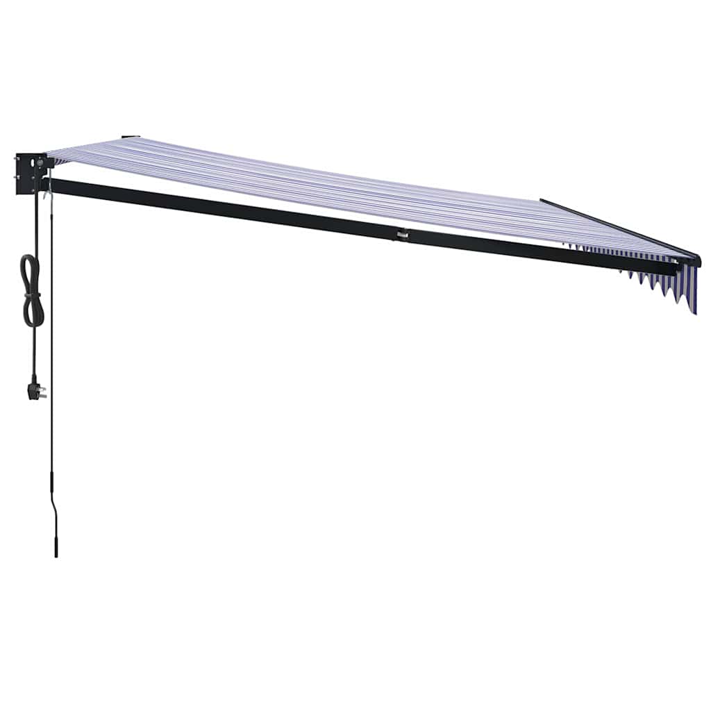Automatska tenda na uvlačenje plavo-bijela 4 x 3 m