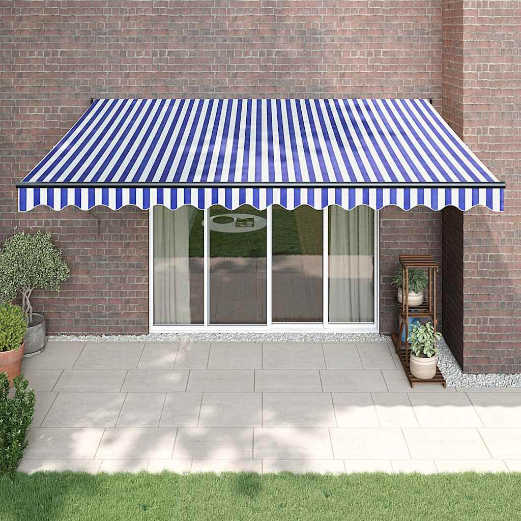 Automatska tenda na uvlačenje plavo-bijela 4 x 3 m