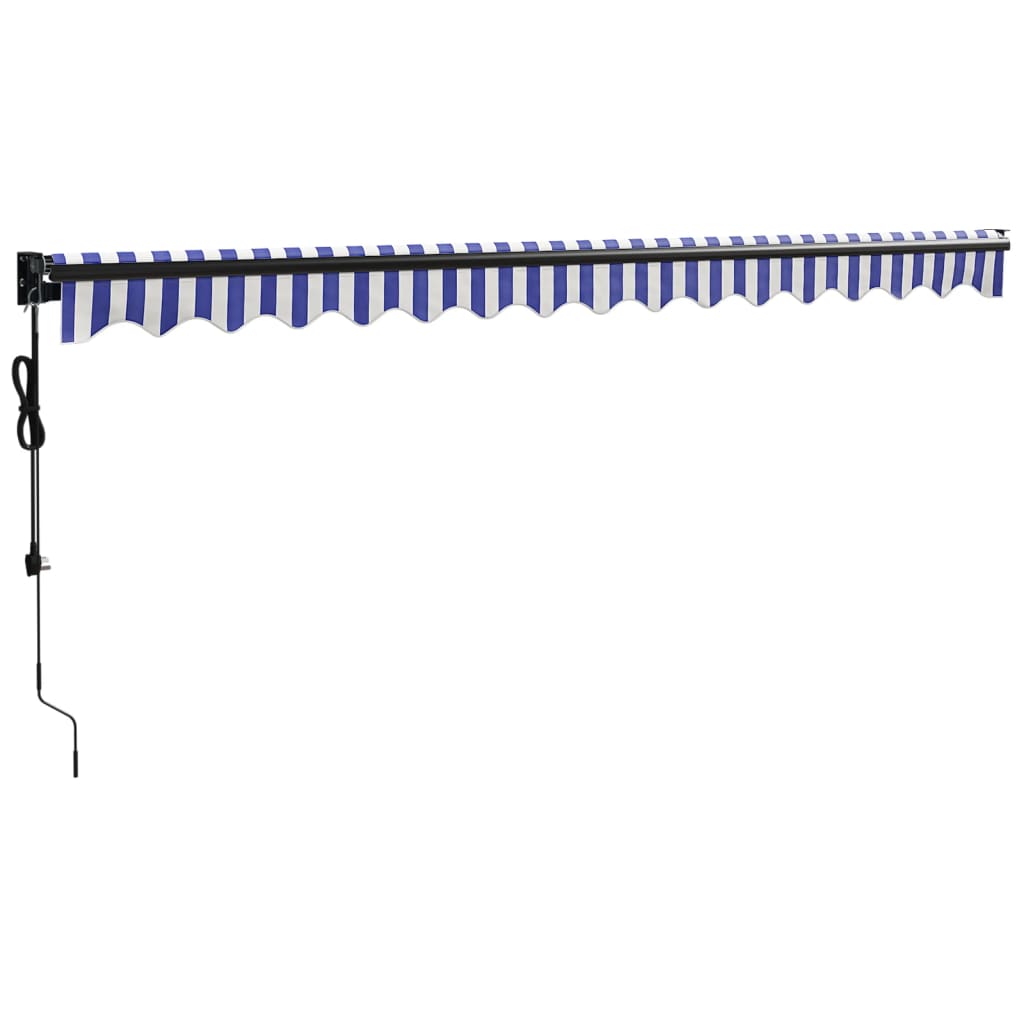 Automatska tenda na uvlačenje plavo-bijela 4,5 x 3 m