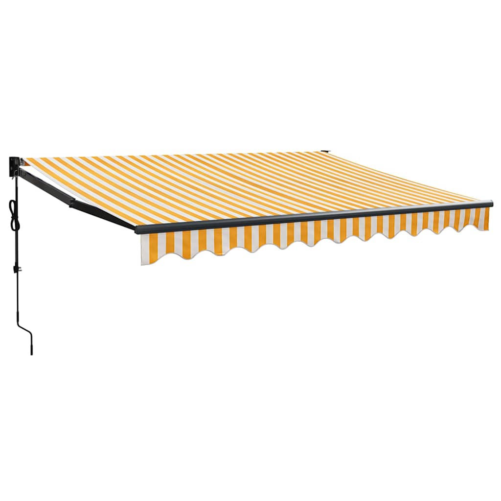 Automatska tenda na uvlačenje žuto-bijela 3,5 x 2,5 m