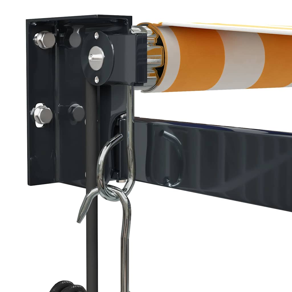 Automatska tenda na uvlačenje žuto-bijela 3,5 x 2,5 m
