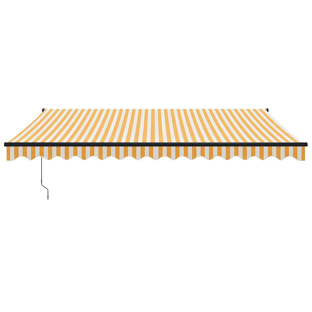 Automatska tenda na uvlačenje žuto-bijela 4 x 3 m