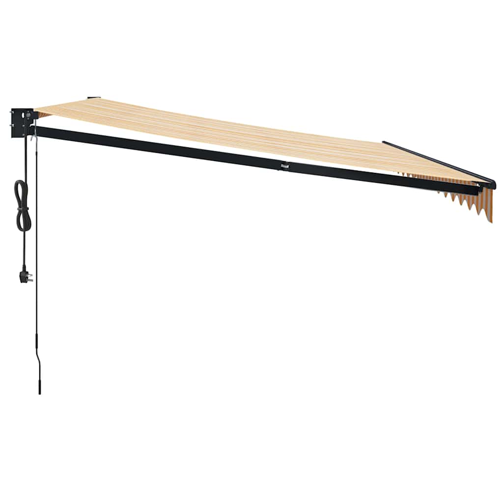 Automatska tenda na uvlačenje žuto-bijela 4 x 3 m